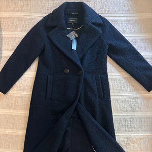 BCBGMAXAZRIA Navy Blue Boucle Women's Coat